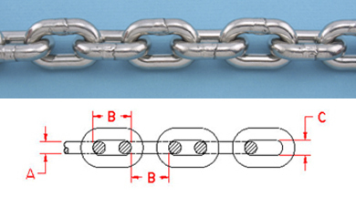 5/16 DIN 766 BBB ANCHOR CHAIN Replace Suncor S0601-0008 316 STAINLESS STEEL 316L
