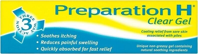 Preparation H Clear Gel (25g) - Moisturising Soothes Itching Piles