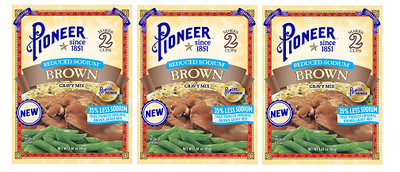 Pioneer Brand Reduced Sodium Brown Gravy Mix 3 Packet Pack