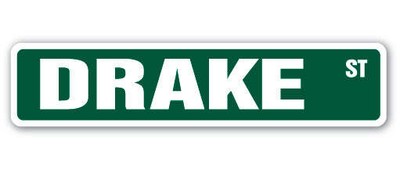 DRAKE Street Sign Childrens Name Room Metal Sign Decal