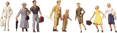 Faller HO Scale Model Figure/Peo​ple Set Pedestrians Train Passengers 3 8-Pk