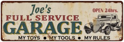 Joe's Full Service Garage Metal Sign Rusty Man Cave 106180047257