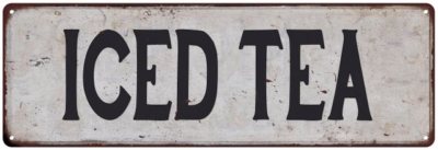 ICED TEA Vintage Look Rustic Metal Sign Chic Retro 106180035035