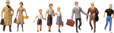 Faller HO Scale Model Figure/Peo​ple Set Pedestrians Train Passengers 2 8-Pk