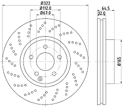 2x FRONT BRAKE DISC SET MERCEDES-BENZ W212 OEM 0986479408 