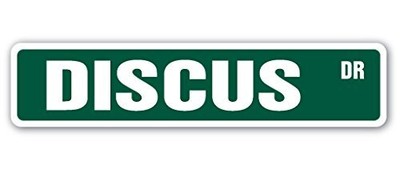 Discus Street Sign Throw Thrower Olympic Track Field | Indoor/Outdoor | 36'' Wide