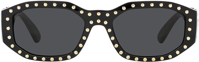 Pre-owned Versace Man Sunglasses Black Frame Dark Grey Lenses 53mm Authentic Italian In Gray