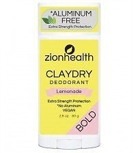 Zion Health Clay Dry Bold Дезодорант с лимонадом 2,8 унции стик