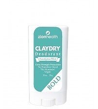 Zion Health Clay Dry Bold Mini Мятный дезодорант в стике, 0,7 унции