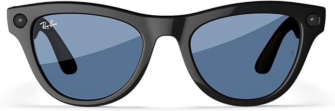 Pre-owned Ray Ban Ray-ban Meta Skyler Smart Glasses Shiny Black Transition Cerulean Blue 2024