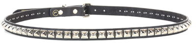 Silver Pyramid Stud Belt Genuine Leather Punk Goth Thrash Metal USA Made 3/4