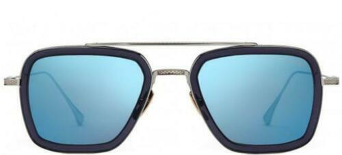 Pre-owned Dita Flight.006 7806-a-smk-pld-52 Grey/silver Frame-blue Mirror Lens Sunglasses In Gray