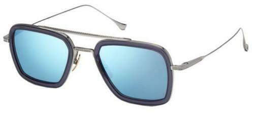 Pre-owned Dita Flight.006 7806-a-smk-pld-52 Grey/silver Frame-blue Mirror Lens Sunglasses In Gray