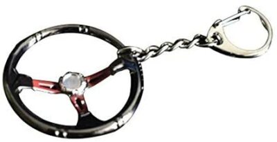 Muscle Car Sparco Style Steering Wheel Metal Keychain Key Ring Trinket