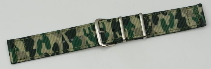 TOUGH 20mm Watch strap army style nylon canvas band camouflage military green