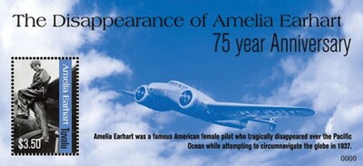 Tuvalu 2012 - Amelia Earhart Airplane - Souvenir Stamp Sheet - Scott 1195 - MNH