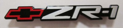 1990-95 CORVETTE ZR-1 EMBLEM NEW GM NOS BLACK / SILVER 10268455