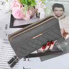 Cute Simple Gift Purse And Clutch women's Long Pu Wallet gray2