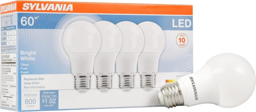 SYLVANIA LED Light Bulb, 60W Equivalent A19, Efficient 8.5W,