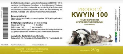 GRÜNLIPPENMUSCHEL KWYIN 100 Pulver f.Hunde/Katzen 100 g 12460818