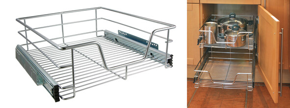 Teleskop Schublade zum Nachrüsten für 50cm Küchenschränke verchromt