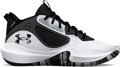 Under Armour Unisex Kids' Grade School UA Lockdown 6 Basketball Shoes White/Blac