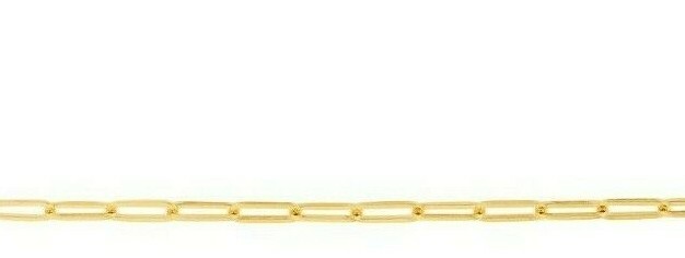 Pre-owned R C I 14kt Yellow Gold Paperclip Link Chain Bracelet 7 Inch 1.7 Grams 2.5mm In No Stone