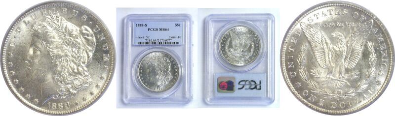 1888-S $1 Morgan Dollar PCGS MS-64