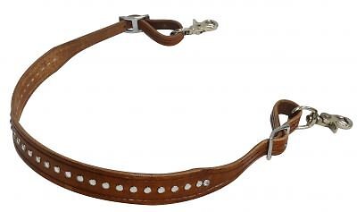 Showman 1 1/4'' Wide Leather Wither Strap w/ Crystal Studs