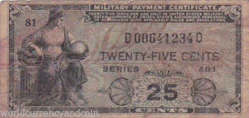 Vintage Military Payment Certificate, Series 472 - 10 Cents