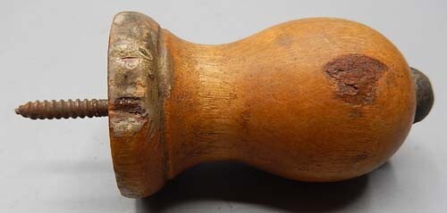 Antique Wooden Victorian Doorstop Door Stop Screw-In with Rubber Nipple