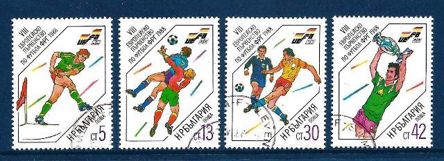 Football Bulgarie 1988 (70) Yvert NÂ° 3177 Ã  3180 OblitÃ©RÃ©S Used