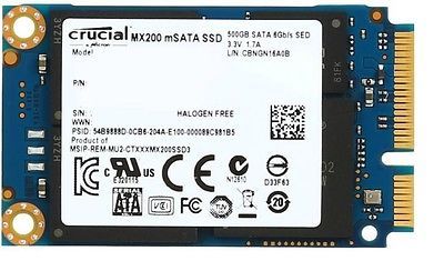 Crucial MX200 mSATA SSD 500GB SATA 6Gb/s CT500MX200SSD3 Crucial MX200 mSATA SSD 500GB SATA 6Gb/s CT500MX200SSD3