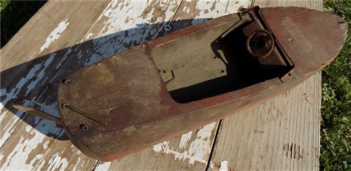 Flying Yankee Model 65 Folk Art Speed Wooden Boat Toy Model Arts Crafts Vintage