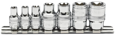 Draper Expert Set of Tx-Star Sockets on a Rail (7 Piece) 34412
