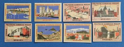 Bremen, German/American Week 1923 Germany 8 Pc Set Notgeld, Unc