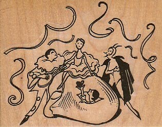 Dramatic Scene 3 1/4 x 2 1/2'' Rubber Stamp, Scene Stamp