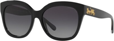 New Coach HC8264 Women's Sunglasses 5002T3 Shiny Black 56mm