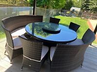 10-seater rattan garden dining table and chair set