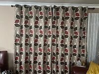 3 Sets of Modern curtains 2 * Patio 1 * double Window and 3 sets of curtain poles 