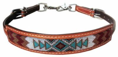 WITHER STRAP Western NAVAJO Beaded LEATHER Adjusts 23'' - 29''