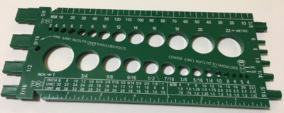 AMZ Clips And Fasteners Standard & Metric Bolt & Nut Gauge Green Plastic