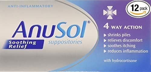 Anusol HC  4 Way Action SUPPOSITORIES  Haemorrhoids Treatment Relief -12 Pack 