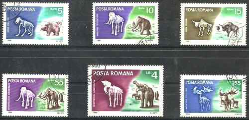 Timbres PrÃ©Histoire Roumanie 2267/2272 O (57013u)