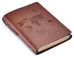 A5 Refillable Journal Leather Notebook Diary Vintage Sketchbook Travel Brown