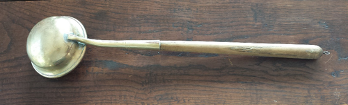 Antique  Brass Ladle with Wood Handle