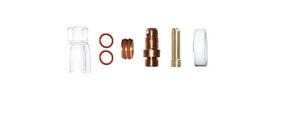 SET WIG Glas glasdüse gasdüse Spannhülse farblos type PYREX T171826 13NQ 2,4