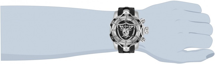 Pre-owned Invicta 33083 Venom Nfl Las Vegas Raiders Swiss Chronograph Watch 52.5mm