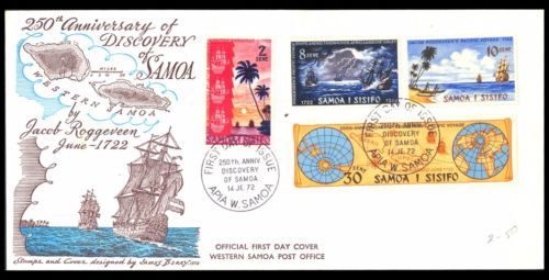Cubierta de Barcos y botes sellos de Samoa (1962-presente)