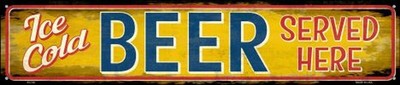 Ice Cold Beer Sold Here Metal Street Sign 5'' x 24'' Wall Decor - DS